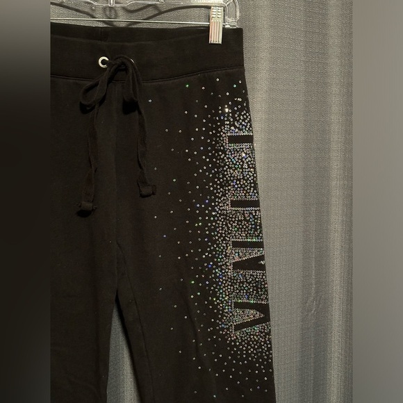 Pink Victoria’s Secret Bling Sequined Sweatpants Y2K - Picture 2 of 5